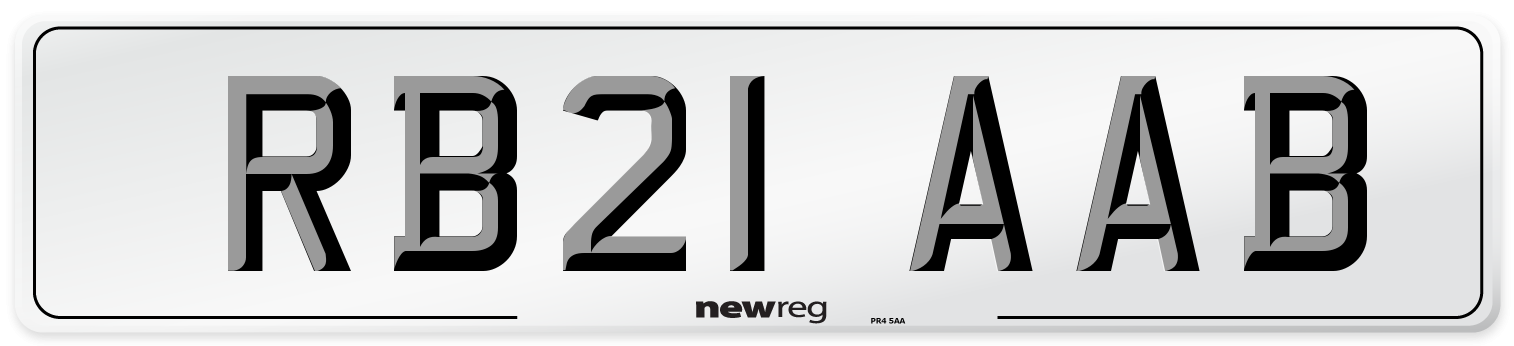 RB21 AAB Number Plate from New Reg